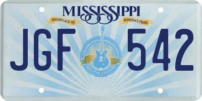 MS license plate JGF542