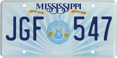 MS license plate JGF547