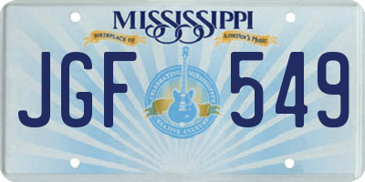 MS license plate JGF549
