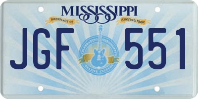 MS license plate JGF551