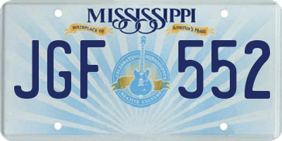 MS license plate JGF552