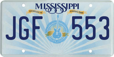MS license plate JGF553