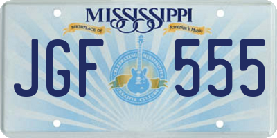 MS license plate JGF555