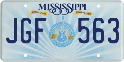 MS license plate JGF563