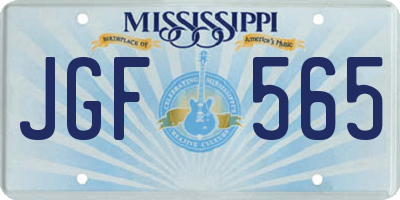 MS license plate JGF565