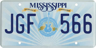 MS license plate JGF566