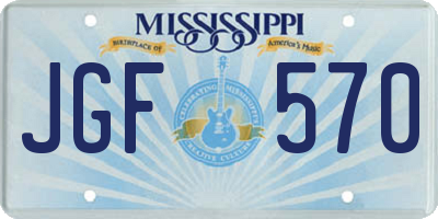 MS license plate JGF570