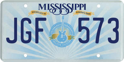 MS license plate JGF573