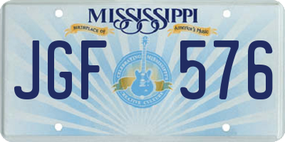 MS license plate JGF576