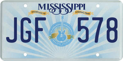 MS license plate JGF578