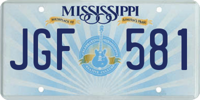 MS license plate JGF581