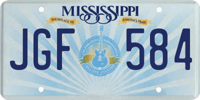 MS license plate JGF584