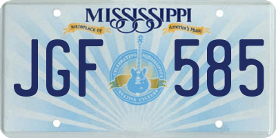 MS license plate JGF585