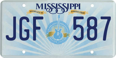 MS license plate JGF587