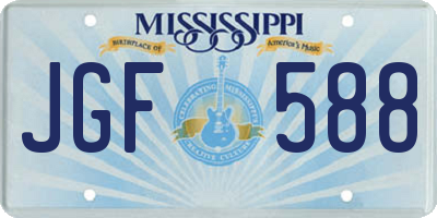 MS license plate JGF588