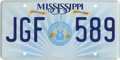 MS license plate JGF589