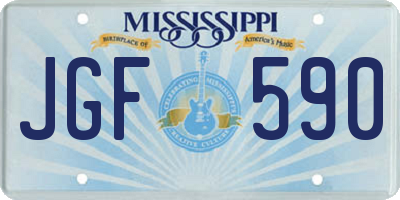 MS license plate JGF590