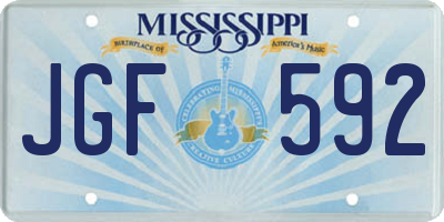 MS license plate JGF592