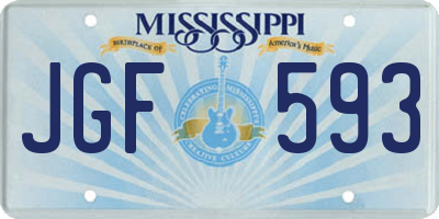 MS license plate JGF593