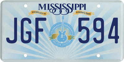 MS license plate JGF594
