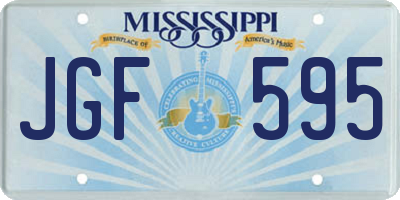 MS license plate JGF595