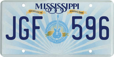 MS license plate JGF596