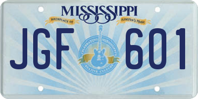 MS license plate JGF601