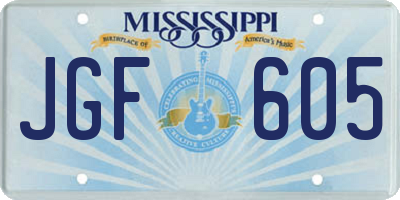 MS license plate JGF605