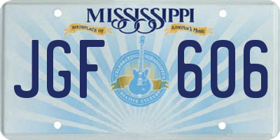 MS license plate JGF606