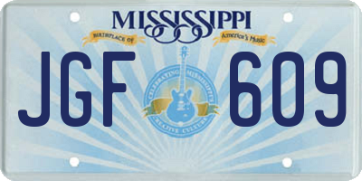 MS license plate JGF609