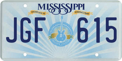 MS license plate JGF615