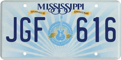MS license plate JGF616