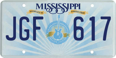 MS license plate JGF617