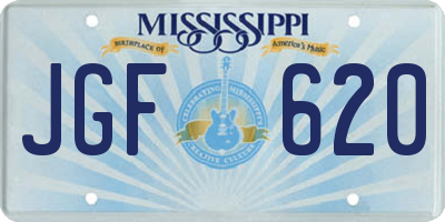 MS license plate JGF620