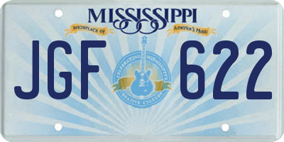MS license plate JGF622