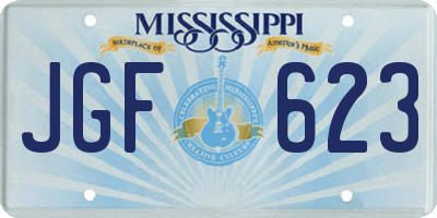 MS license plate JGF623