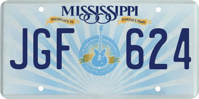 MS license plate JGF624