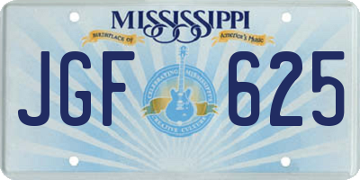 MS license plate JGF625