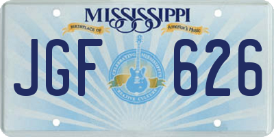 MS license plate JGF626