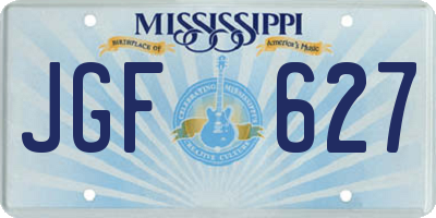MS license plate JGF627