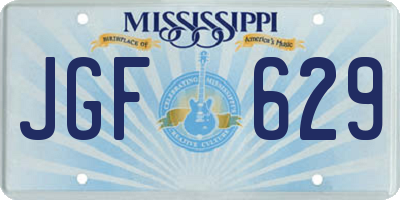 MS license plate JGF629