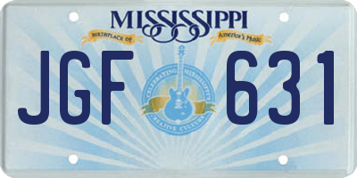 MS license plate JGF631