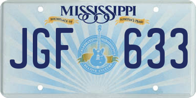 MS license plate JGF633
