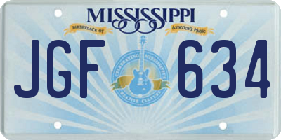 MS license plate JGF634