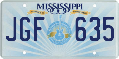 MS license plate JGF635