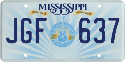 MS license plate JGF637