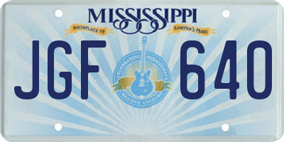 MS license plate JGF640