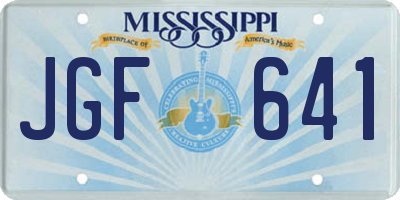 MS license plate JGF641