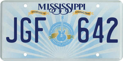 MS license plate JGF642