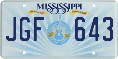 MS license plate JGF643